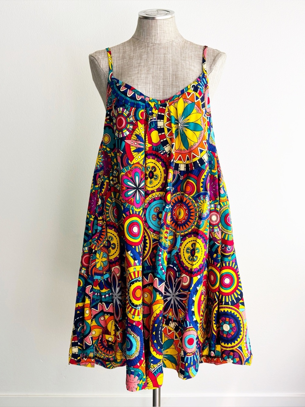 The Oula Company Bright and Colorful Trapeze Dress